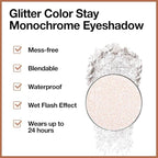 Beige White Monochrome Shimmer Eyeshadow Palette Makeup,Long Lasting Naturing-Looking Lightweight Glitter Single Eyeshadow,Neutral Powde Eye Shadow for Older Women