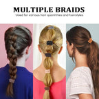 Sderoq100 PCS Hair Elastics Hair Ties, 4MM Colorful Ponytail Holders Hair Bands, 2 Inch in Diameter Elastic Band for Medium to Thick Hair, 7 Colors (4MM Dark colors)