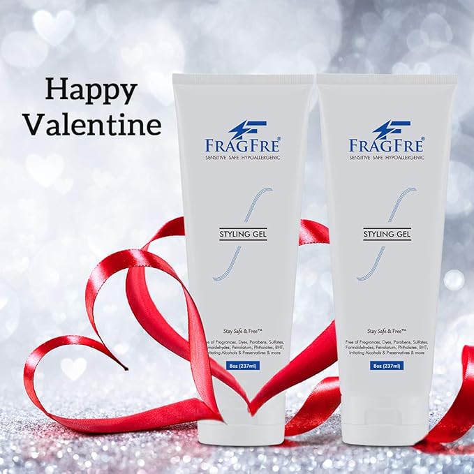 Styling Gel Fragrance Free 8 oz Medium Hold - Hair Styling Gel for Sensitive Skin - Hypoallergenic Parabens Free - Gluten Free Vegan Cruelty Free - for Men Women and Children