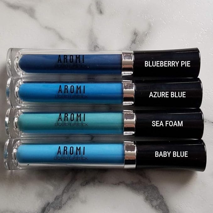 Bright Blue Matte Liquid Lipstick | Vegan + Cruelty-free Makeup, Long-Lasting, Opaque, Highly Pigmented | Aromi (Azure Blue)