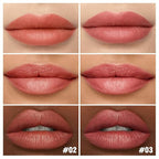 2Pcs Matte Lipstick Crayon Set for Women, Coral Pink Nude Pink 24 Hour Lipstick Lip Liner Pencil, Neutral Lip Stick Lipliner Long Lasting Waterproof Smudge Proof, Vegan & Cruelty-Free, 02+03