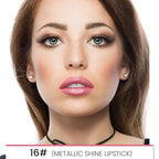 evpct 1Pcs Light Pink Pale-Pink Metallic Shine Shimmer Lip Liner and Lipstick Combo Set Kit for Women, Lightweight Hydrating Formula High Impact Full Coverage Lipstick and Lip Liner Makeup Gloss