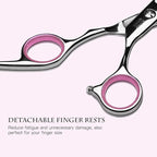 Hair Cutting Scissors Thinning Shears Kit ULG Professional Hairdressing Texturizing Salon Razor Edge Scissor Japanese Stainless Steel 6.5 inch Pink