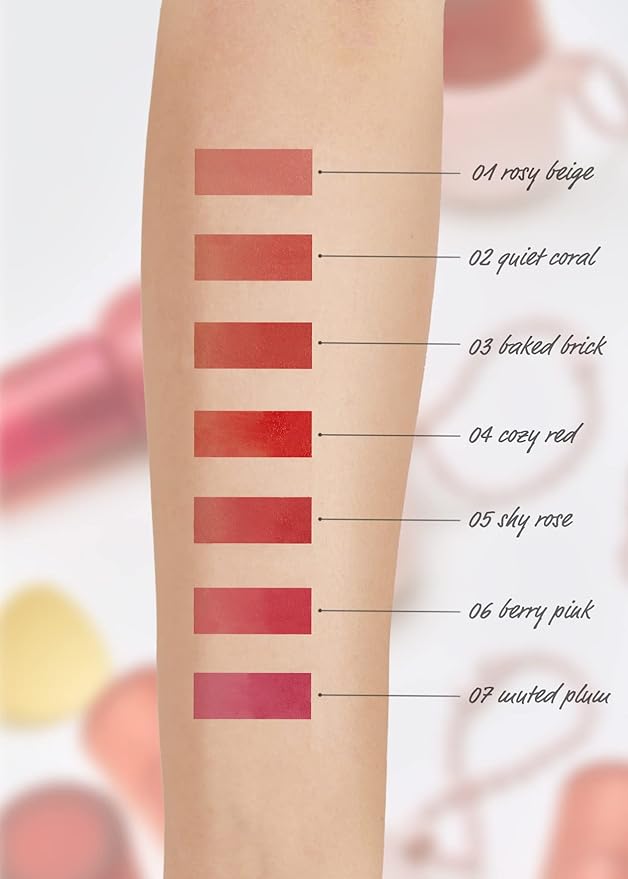 I'M MEME Color Key Ring Velvet Lip Tint - 02 Quiet Coral | Long Lasting Lip Stain, Matte Finish, Smooth Texture, Kbeauty, Cute Korean Makeup, Compact, Portable Keychain, Travel-Friendly, Gift, 2.8g
