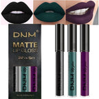 evpct 3Pcs Dark Black Green Purple Matte Liquid Lipstick Lip Stain Sets for Women Long Lasting Waterproof, 24 Hours Goth Lipstick labiales matte mate larga duracion listip 24 hours, 19#
