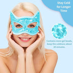 Cooling & Heating Eye Mask - Hot/Cold Use for Puffy Eyes, Headaches, Migraines, Sinus & Dark Circles (2 Packs Blue)