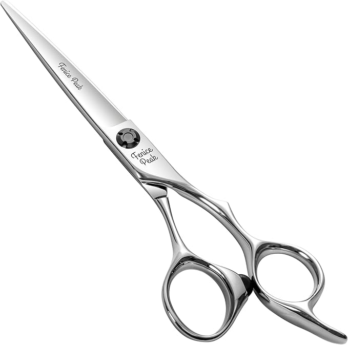 Fenice Peak CNC Professional Hair Cutting Scissors 6.0 Inch Sharp Convex Blade Barber Shears Made of VG10 Japanese Stainless Steel with Adjustment Screw for Salon Hairdressing and Home User