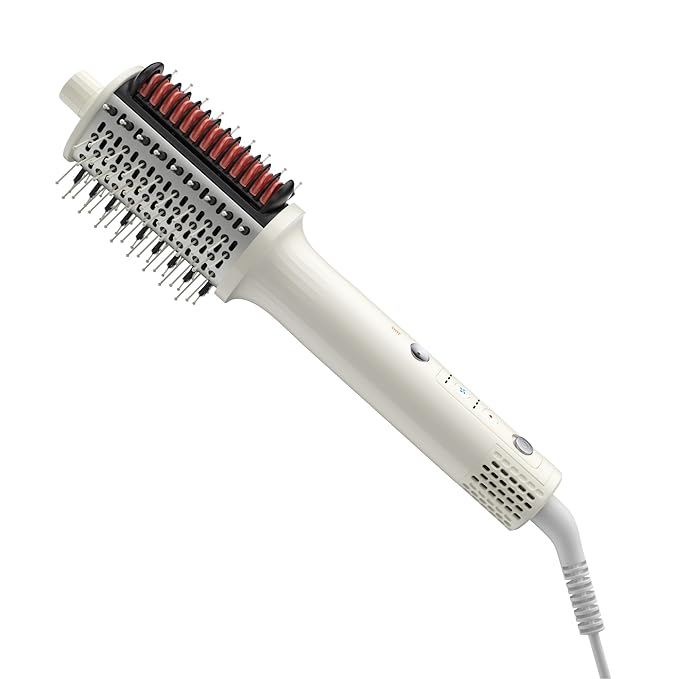 Ellena E1 Blow Dryer + Straighten Hair Brush Dual Mode, Hot Air Brush with 110000RPM High Speed Brushless Motor/Oval Air Barrel/3D Teeth Heated Comb/Handheld Cored, Styler Tool for All Hair Types