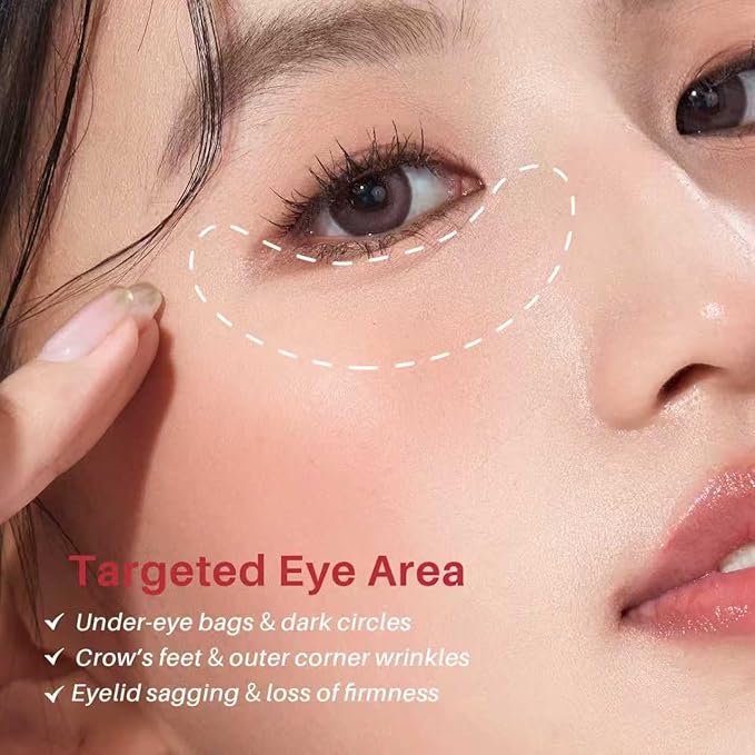 Caffeine & Retinol Eye Serum for Dark Circles, Puffiness and Wrinkles, Under Eye Cream with Hyaluronic Acid, Niacinamide & Peptides, Roller Serum with 360°Massage Ball - 0.5 fl. oz