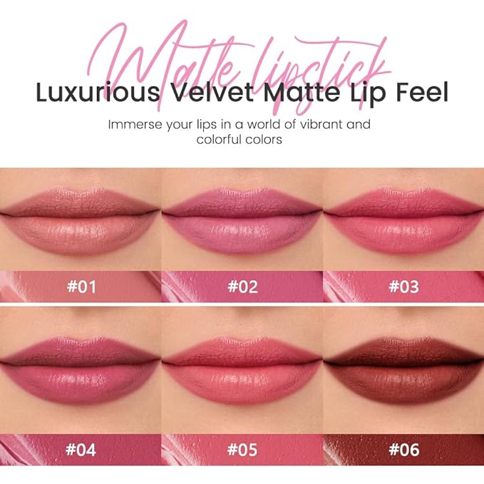 Coral Orange Red Matte Lipstick Crayon for Women, Long Lasting Waterproof Velvet Lip Liner Pencil, High Pigment Creamy Lipstick, Longwear Non-Drying Lip Makeup Cruelty-free 24 Hours, 03#