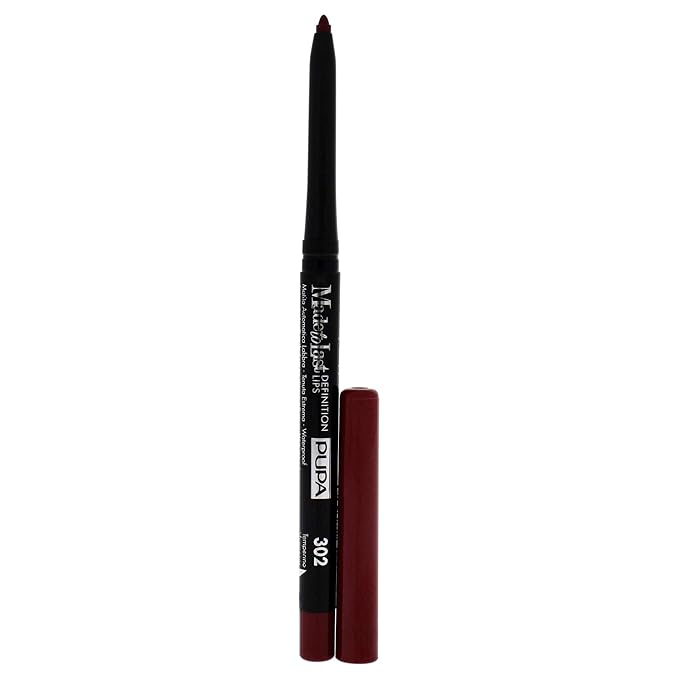 Pupa Milano Made To Last Definition Lips - 302 Chic Burgundy for Women - 0.001 oz Lip Pencil