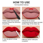 evpct 3Pcs Ruby Bright Dark Deep Red Lip Stain Lipstick with Lip Liner, Burgundy Red Matte Lip Liner and Liquid Lipstick Set for Women Long Lasting Waterproof 24, 24 Hours Lip Sitck Paint