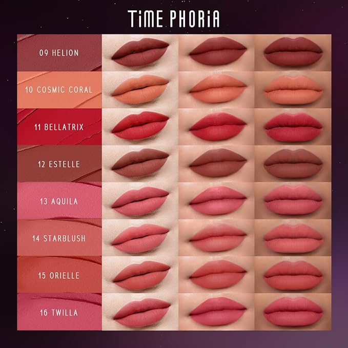 NEBULA VELVET LIP CREAM-Long Lasting Lip Stain, Waterproof and Transferproof Lip Tint, Matte Finish, Smooth Out Lip Lines, Lightweight & High Coverage, Stocking Stuffers (11 BELLATRIX)