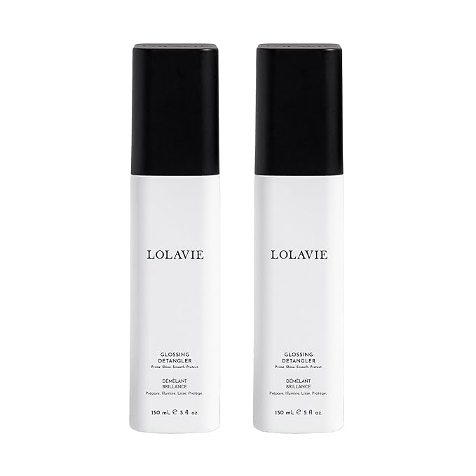 LolaVie Glossing Detangler - 5 oz, 2 Pack - Delivers 15x Softer, Smoother Hair & 99% Reduction in Flyaways - 450-Degree Heat Protectant - Color Safe - All Hair Types