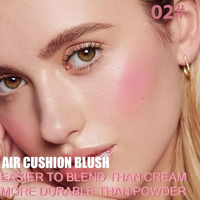 Powder Matte Blush Cheeks Face Makeup for Women With Mirror and Powder Puff Monochrome Blushes Lightweight,Smooth,Blendable,Fade and Transfer-Resistant Baked Blush,Effortless Matte Natural Finish