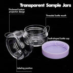 3 Gram Sample Jars with Lids, 200 Count Tiny Mini Cosmetic Containers with Labels, Makeup Travel Containers with Lids, Mini Disposable Spatulas