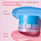 Blueberry Lip Mask Overnight, Dual-Color Lip Sleeping Mask for Reduce Fine Lines, Nourish and Hydrating Dry Cracked Skin with Vitamin C and Shea Butter, Stocking Stuffer