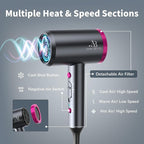 Ionic Hair Dryer with Diffuser, Powerful 1800W Blow Dryer for Women & Men, Fast-Drying Hair Dryer with Nozzle for Home, Salon, Travel