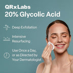 Glycolic Acid 20% Resurfacing Pads for Face & Body with Vitamins B5, C & E, Green Tea, Calendula, Allantoin - Exfoliates Surface Skin and Reduces Appearance of Fine Lines and Wrinkles - 2PK