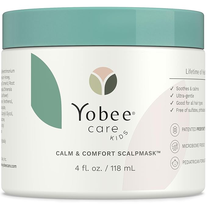Yobee Calm & Comfort Scalp Mask, Soothing, Gentle Hair Care, Clinically Proven, Sensitive-Skin Friendly - for Kids & Teens 4 fl oz