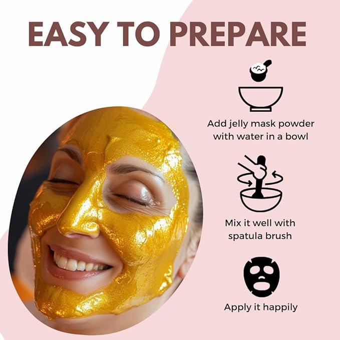 Jelly Mask for Facials - 5 Flavors Hydrating & Brightening Jelly Face Masks | Free Jade Roller & Spatula |Bulgarian Rose Lavender Hyaluronic Acid 24K Gold | Christmas Gifts for Women, Gifts for Women