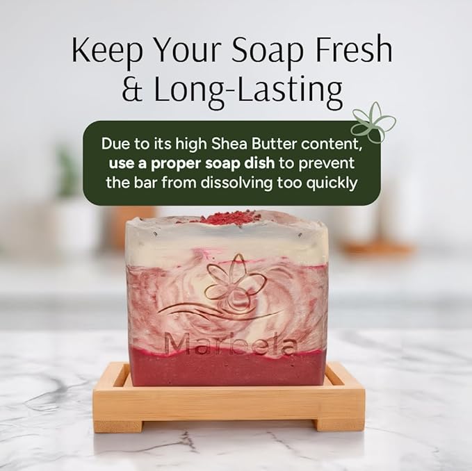 Marbela Cosmetics Cherry Vanilla Handmade Soap Bar - Made in USA, Vegan Friendly, Palm Oil Free, Natural Bar Soap - Gentle Face & Body Soap for Daily Skin Care, Moisturizing & Nourishing - 3.5 oz