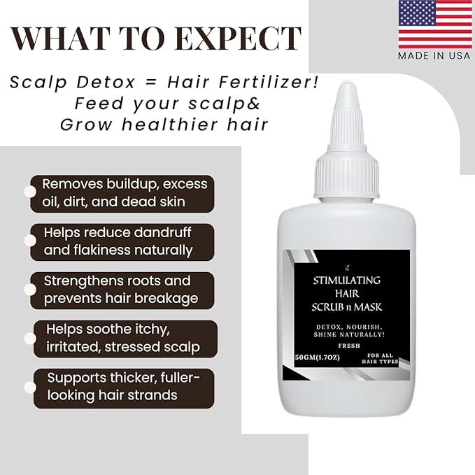 K C Scalp Detox & Hair Treatment Mask - Deep Conditioner for Dry Scalp & Damaged Hair – Scalp Care for Buildup, Flakes & Oil Control – All Hair/Scalp Types – Spa Grade Formula (FRESH)