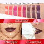 Maroon Lip Stain Peel off Lip Oil Dual Ended Combo Set, 2 in 1 Lips Liner Stain Oil Peel off Long Lasting Waterproof, High Pigmented Flawless Lips Tint Stick Not Faded Vegan & Cruelty-free 07#