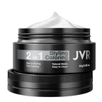 JVR Temporary Silver White Hair Color Wax for Women Men Natural Matte Color Hair Dye Wax, 2 IN1 Girl Boy Hair Styling Mud Washable Disposable Hair Style All Day Hold for Party, Cosplay