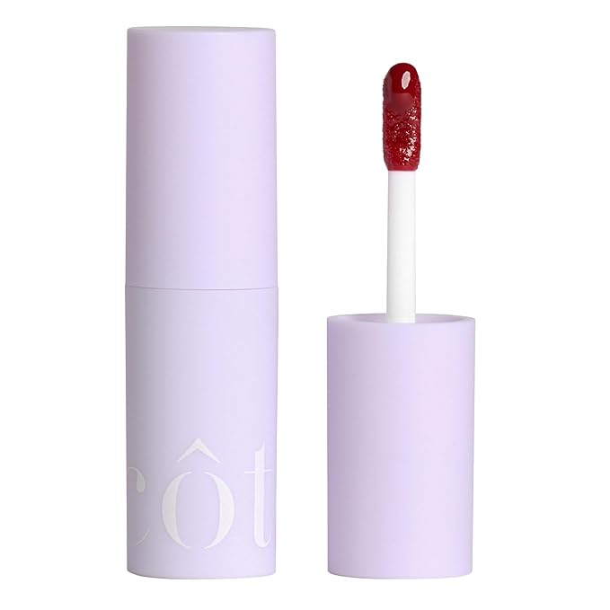 Cote Beauty's Tempted Peptide Lip Shine, Ultra Hydrating & Long-Lasting Warm Berry Plumping Lip Gloss for Women with Hyaluronic Acid, Shea Butter & Jojoba Oil, Vegan & Cruelty-Free, 0.12 Fl Oz