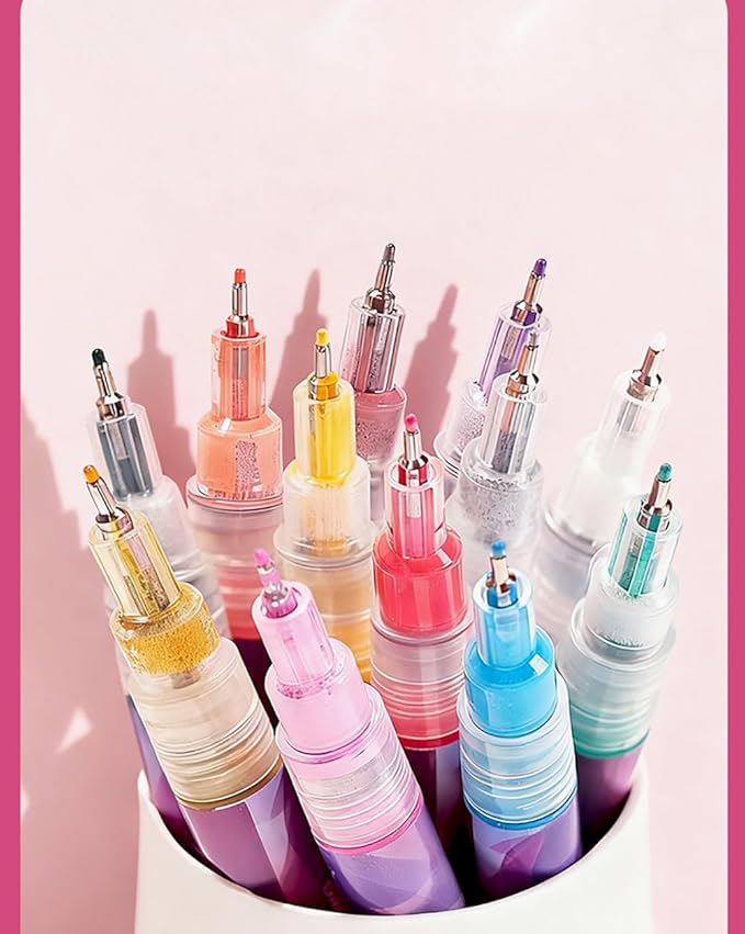 12 Colors Nail Art Pens Set,DIY Nail Art Markers 0.5mm Nail Polish Pens Quick Dry,Nail Art Pens for Painting Graffiti Manicure Home Salon Easter Egg Doodle Pen