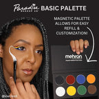 Mehron Makeup Paradise Makeup FX 8 Color Basic Palette | Magnetic Refillable Body Paint & Face Paint Palette | Professional & Water Activated | Costumes, SFX, Halloween, & Cosplay