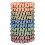 JessLab Spiral Hair Ties for Women, 10-Pack Traceless No-Damage Ponytail Holders, Coils Hair Bands for Girls, Assorted Colors