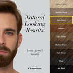 Cleverman Hair & Beard Dye Kit for Men, All-in-One Reusable Mens Hair Color, Natural Gray Coverage, Ammonia-Free Beard Mustache Dye for Men (Dark Blond)