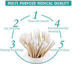 200 PCS 6 Inch Extra Long Cotton Swabs with Wooden Handles - Long Stem Cotton Swabs Tipped Applicator Tool for Makeup, Eye Ear Eyeshadow Removal, Jewelry Cleaning, Personal & Pets Care