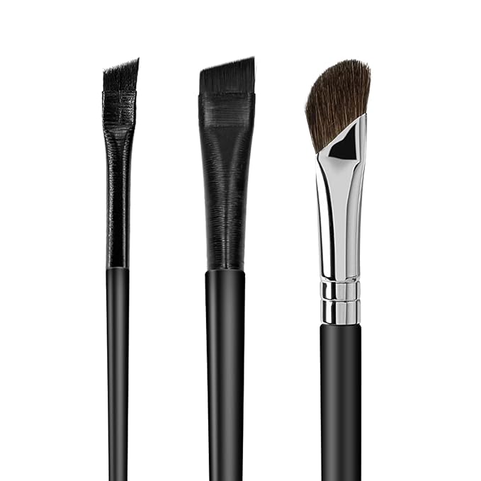 3 Pcs Eyeliner Brushes Set, Fine Angled Eyeliner Eyebrow Concealer Brushes, Upgraded Sickle Ultra Thin Extra thin Eyeliber Brush Slanted Flat Angle for Beauty Cosmetic Tool