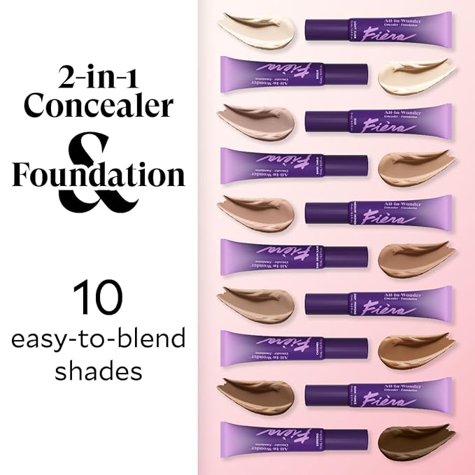 Fièra All-In-Wonder™ Concealer + Foundation – Full-Coverage, Crease-Proof, Hydrating Formula for Mature Skin, Blurs Fine Lines & Dark Circles, Radiant Second-Skin Finish – Light, 0.5 FL. OZ. / 15 ML