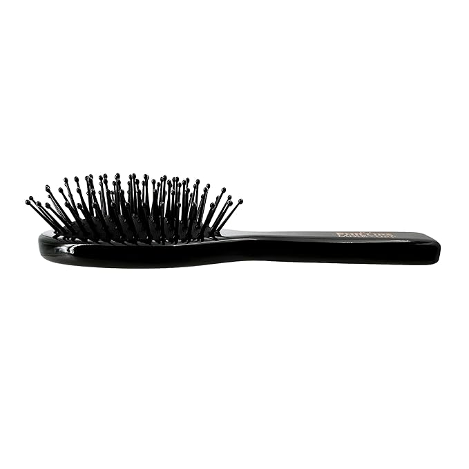 Phillips Brush Luxe Oval Paddle Purse Sized Hair Brush, Sleek Black Color with Gold Accents – 7 inch Detangler Paddle Brush from the Luxe Series by Phillips Brush