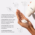 OUAI Thick Hair Shampoo & Conditioner Set, Travel Size - Moisturizing Shampoo & Conditioner - With Keratin, Marshmallow Root, Shea Butter & Avocado Oil - Sulfate, Paraben & Phthalate Free (3 Oz)