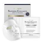 WELLDERMA Sapphire Collagen Impact Hydrogel Fitting Mask, 25g x 4 Sheets – Hydrating & Firming Micro-Hole Sheet Mask with Collagen Water 850,294ppm, Niacinamide & Peptides