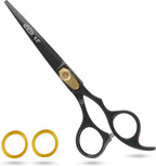 Hair Cutting Scissors -Sharp Razor Edge Blade Hair Shears Series - 6.5" With Fine Adjustment – Stainless Steel Hair Scissors Professional For Men, Women & Babies (Black)