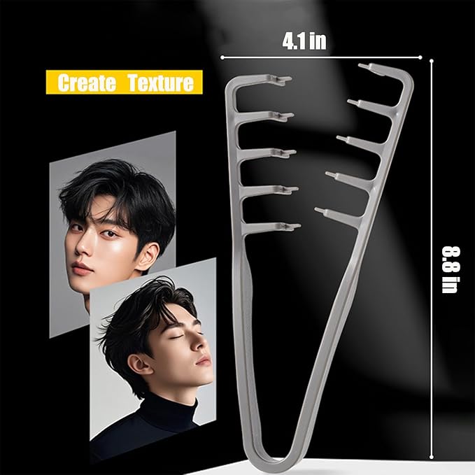 Texture Comb, 2025 Upgrade Volumizing Wide Tooth Hair Styling Comb, Men's Fluffy Texture Hair Styling Appliances