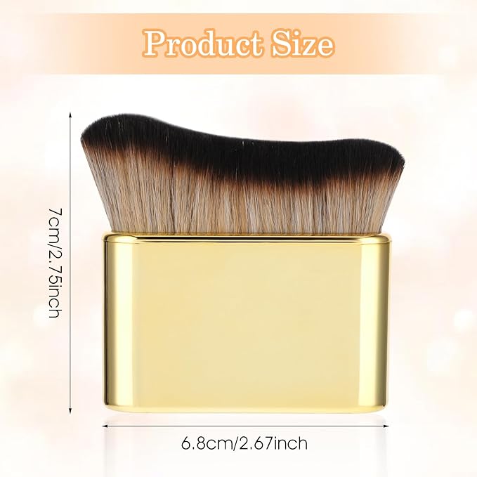 DIVINA VITAE Self Tan Brush Soft Body Makeup Brush Portable Self Tanning Brush Self Tanner Face Brush For Body & Leg Makeup（Gold）