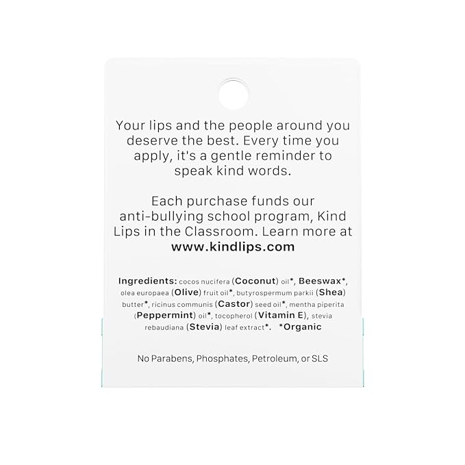 Kind Lips Organic Sweet Mint Lip Balm 3-Pack – Cooling, Refreshing Lip Care for Dry, Chapped Lips • 100% Natural, Clean, Gluten-Free, Grain-Free • Made in USA • Everyday Value chapstick Set