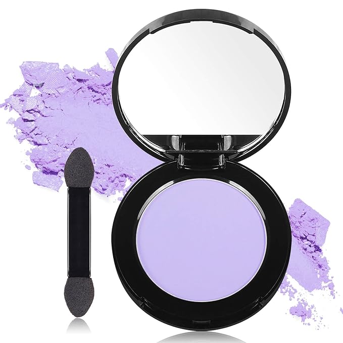 MEICOLY Light Purple Eyeshadow with Mirror,Matte Violet Lavender Eye Shadow Palette,Lilac Purple Powder Makeup,Single Eyeshadow for Women and Girls,Eye Makeup Eyelid Color
