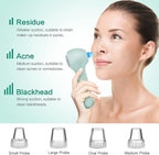 Face Scrubber Exfoliator,Facial Cleansing Brush Waterproof with LCD Screen,Blackhead Remover Vacuum with 5 Brush Heads,Face Spin Brush for Exfoliating (Green)