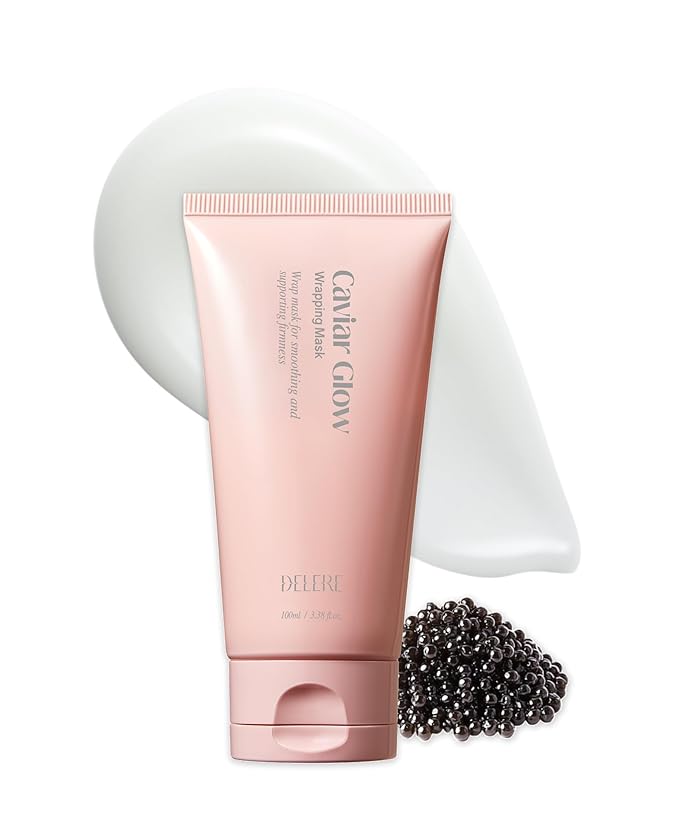 Delere Caviar Glow Collagen Wrapping Mask | Korean Peel Off Face Mask for Glowing Skin and Visible Skin Tightening, 3.4oz