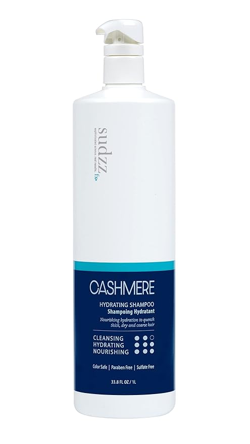 SUDZZFX Cashmere Hydrating Shampoo, 34 fl oz - Hair Growth Shampoo - Color Safe, Sulfate Free, Paraben Free, and moisturizing for Dry Hair Men and Women