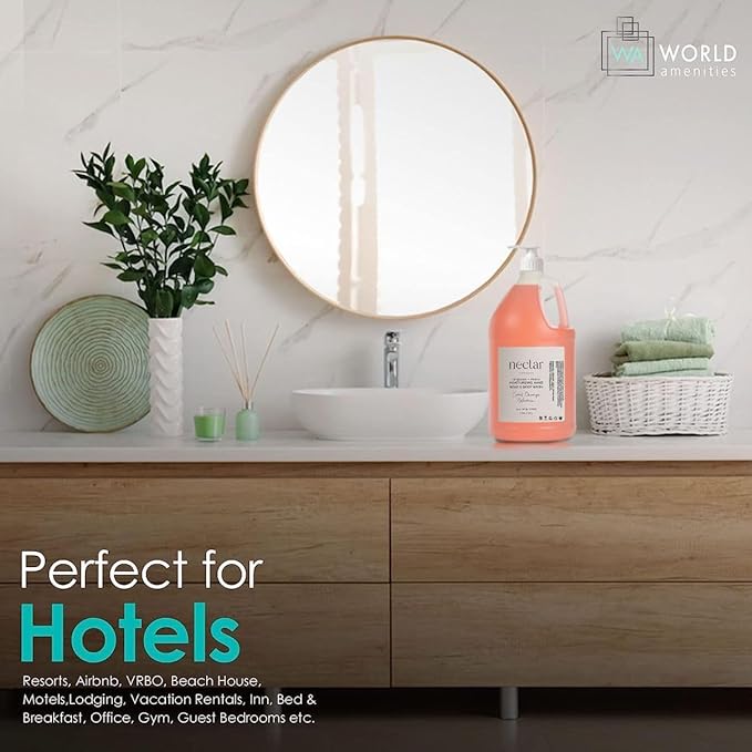World Amenities - Nectar Hand Soap and Body Wash | 1 Gallon, 3.8L | Sweet Orange Blossom Refill Bottle With Pump, Hotel Amenities, Airbnb Rentals, Suitable for All Skin Types - 1 Gallon Pack