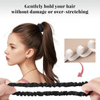 4Pcs Satin Silk Scrunchies for Women, Satin Hair Ties No Damage 2 Big & 2 Small, Soft Non-Slip Scrunchie (Fashion Black & Pink)